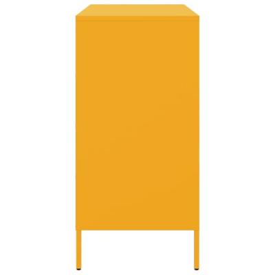 Dressoir 68x39x79 cm staal mosterdgeel