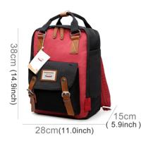 Fashion Casual rugzak Laptop tas Student reistas met handvat grootte: 38*28*15cm(Red+Black) - thumbnail