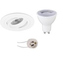 Dimbare LED Inbouw Spot Set GU10 - Mat Wit - 6W - Natuurlijk Wit 4200K - thumbnail