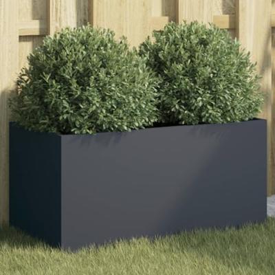 VidaXL Plantenbak 62x30x29 cm staal antracietkleurig