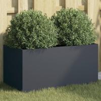 VidaXL Plantenbak 62x30x29 cm staal antracietkleurig - thumbnail