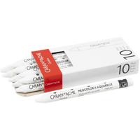 Caran Dache Caran d'ache neocolor ii, l: 10 cm, dikte 8,5 mm, white (001), 10 stuk/ 1 doos - thumbnail