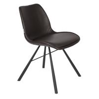 Tweedekansje Zuiver Brent stoel Air gestoffeerd chocolate black - thumbnail