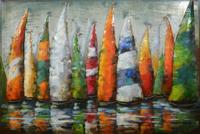 Schilderij - Metaalschilderij - Zeilboten II, 80x120 - thumbnail