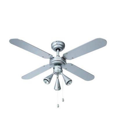 Bestron dlhb42s plafondventilator met verlichting (zilver/donkerblauw, ø 102 cm | met zomer-/winterfunctie | 3x gu10 ledlampjes)