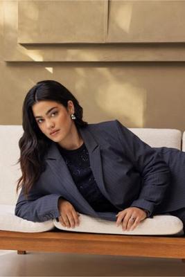 Studio Anneloes Dokus Bnd Pinstripe Blazer 13388 Blazers 9869 Antraciet/dark Blue