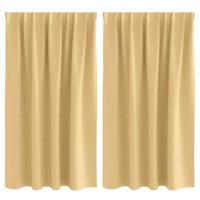 VidaXL Zwart-out gordijnen met ringen 2 pcs beige 140 x 140 cm - thumbnail