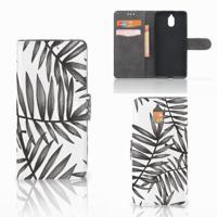 Nokia 3.1 (2018) Hoesje Leaves Grey - thumbnail