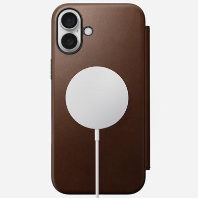 Nomad Modern Nomad leather folio iPhone 16 Plus - Brown