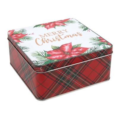 Opbergblik kerst bloem goud 15x15x7cm