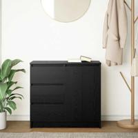 Dressoir met lade 71x35x65 cm spaanplaat zwart eikenkleurig - thumbnail