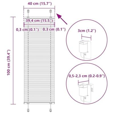 Pliss rolgordijn 40x100 cm stofbreedte 39,4 cm polyester blauw