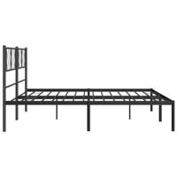 Bedframe met hoofdbord metaal zwart 193x203 cm - thumbnail