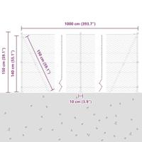 VidaXL Afrasteringspaal groen 10 x 1,4 m (50 mm gaas) staal en pvc - thumbnail