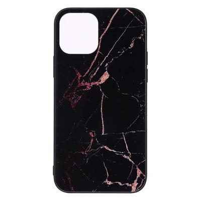 Shop4 - iPhone 12 Pro Hoesje - Harde Back Case Marmer Zwart Shop4 - iPhone 12 Pro Hoesje - Harde Back Case Marmer Zwart