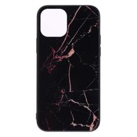 Shop4 - iPhone 12 Pro Hoesje - Harde Back Case Marmer Zwart - thumbnail