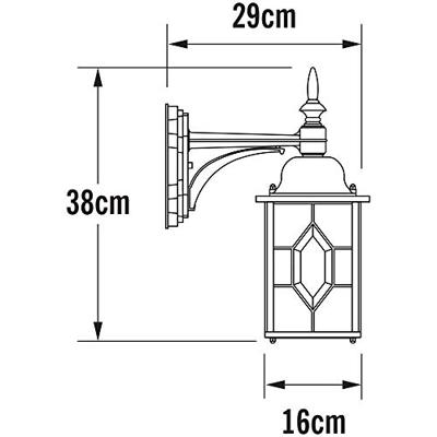 KonstSmide BuitenlampMilano Down zwart zilver gevlamd - 7248-759
