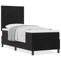 Boxspring bed met matras Zwart 80 x 200 cm Fluweel - thumbnail
