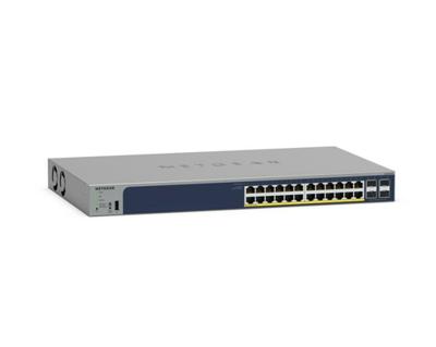 NETGEAR - GS728TPP-300EUS - Smart Ethernet Web Manageable PoE Professional 28 poorten RJ45 Gigabit - 24-poorts PoE Plus 380W RJ45 Switch, 4 SFP 1 Gigabit poorten