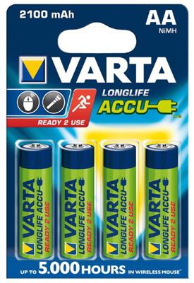 Varta RECH.AC.Power AA2100mAh BLI4 Oplaadbare AA batterij (penlite) NiMH 2100 mAh 1.2 V 4 stuk(s) Varta RECH.AC.Power AA2100mAh BLI4 Oplaadbare AA batterij (penlite) NiMH 2100 mAh 1.2 V 4 stuk(s)