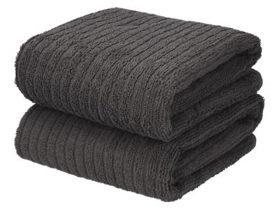 LIVARNO Set van 2 handdoeken 50 x 100 cm (Donkergrijs) LIVARNO Set van 2 handdoeken 50 x 100 cm (Donkergrijs)