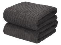 LIVARNO Set van 2 handdoeken 50 x 100 cm (Donkergrijs) - thumbnail