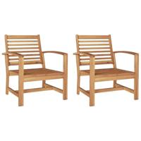 Tuinstoelen 2 pcs Bruin 60 x 65 x 76.5 cm Massief teakhout - thumbnail
