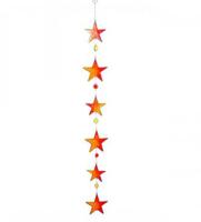Windmobiel - 6 Sterren - Rood & Oranje (ca. 100 x 6 cm) - thumbnail