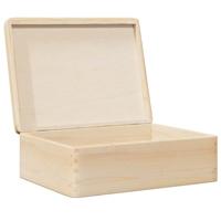 VidaXL Houten kist met deksel 40x30x13 cm massief grenenhout - thumbnail