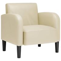 Fauteuil met armleuningen 54 cm kunstleer crmekleurig - thumbnail