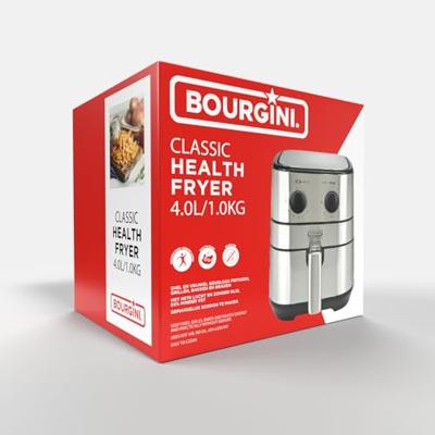 Bourgini Classic Health Fryer 4L 1500W RVS/Zwart