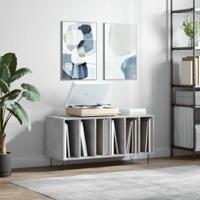 Platenkast 100x38x48 cm bewerkt hout betongrijs - thumbnail