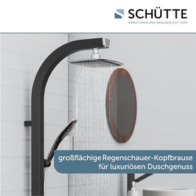 Regendouche Opbouwset Schütte Madagaskar Wellness Stortdouche Zwart en Chroom Regendouche Opbouwset Schütte Madagaskar Wellness Stortdouche Zwart en Chroom