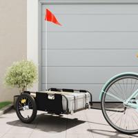 Fietstrailer oxford stof en ijzer zwart - thumbnail