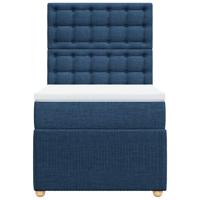 Boxspring met matras stof blauw 100x200 cm - thumbnail