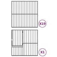 Hondenkennel 20 panelen gepoedercoat staal zwart - thumbnail