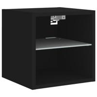 Tv-wandmeubels met LED-verlichting 2 st 30x28,5x30 cm zwart - thumbnail