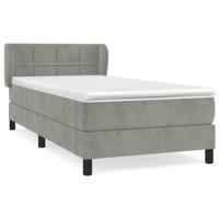 Boxspring met matras fluweel lichtgrijs 90x190 cm - thumbnail