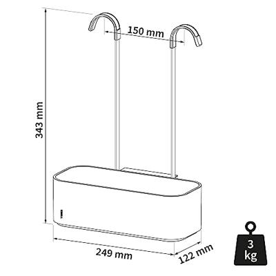 Tiger 2-Store Doucherek 24,9x12,2x34,3 cm Wit - thumbnail