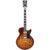 D'Angelico Premier SS Dark Iced Tea Burst Stopbar semi-akoestische gitaar met gigbag