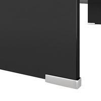 Tv-meubel/monitorverhoger zwart 90x30x13 cm glas - thumbnail