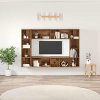 TV-kast 4 pcs Bruin 37 x 37 x 142.5 cm Bewerkt hout - thumbnail
