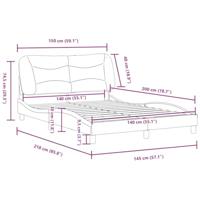 Bedframe met hoofdbord kunstleer wit 140x200 cm - thumbnail