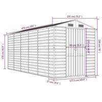 Tuinschuur 191x470x198 cm gegalvaniseerd staal groen - thumbnail