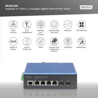 Digitus DN-651155 Industrial Ethernet Switch 4 x 2 poorten 1 GBit/s - thumbnail
