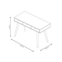 Bureau / sidetable 'Märta' 110 x 50cm met 3 laden , kleur wit / wit - thumbnail
