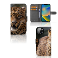Apple iPhone 14 | Telefoonhoesje | Met pasjeshouder | Luipaard - thumbnail