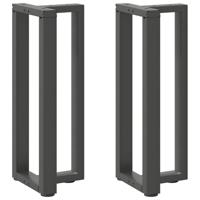 Console tafelpoten 2st T-vormig 25x28x(72-73)cm staal antraciet - thumbnail