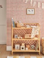 Rotan boekenkast, 3 niveaus naturel - thumbnail