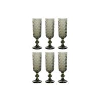 Set van bekers Home ESPRIT Grijs Kristal 150 ml (6 Stuks) - thumbnail